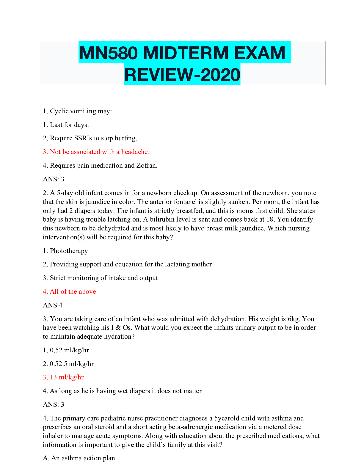 Preview image of MN580 MIDTERM EXAM REVIEW-2020 document